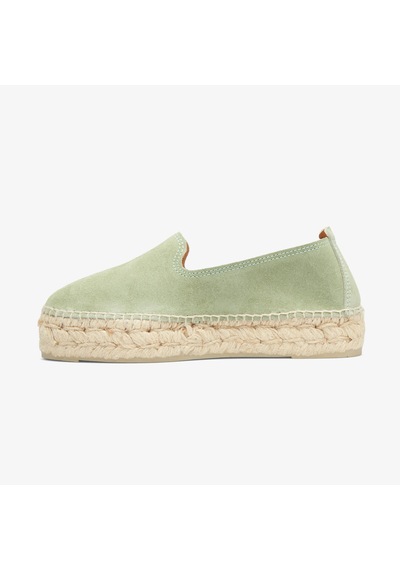 Manebi Hamptons Double Sole Kadın Yeşil Deri Espadril