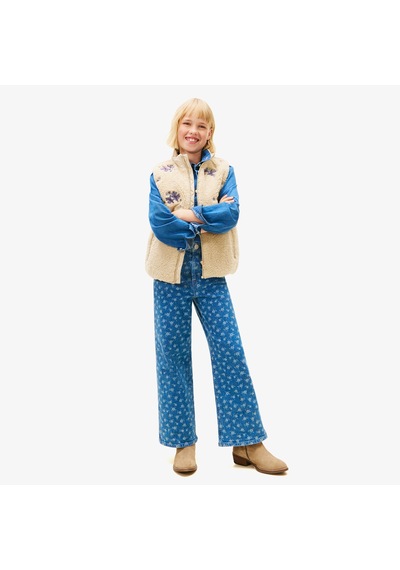 Tommy Hilfiger Mabel Wide Leg Flower Aop Jeans Çocuk Mavi Pantolon Kg0kg08960 Mavi