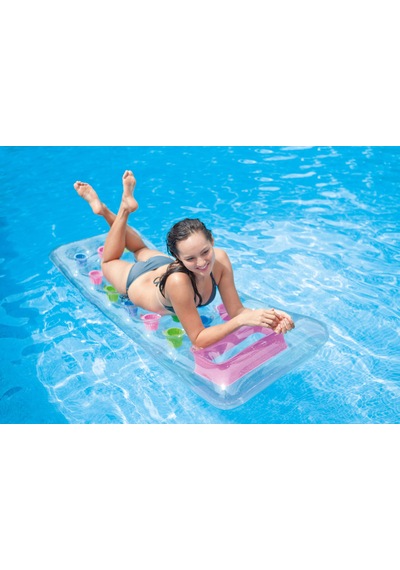 Intex 59894 Şeffaf Pencereli Bardaklı Yatak 188 Cm Çok Renkli