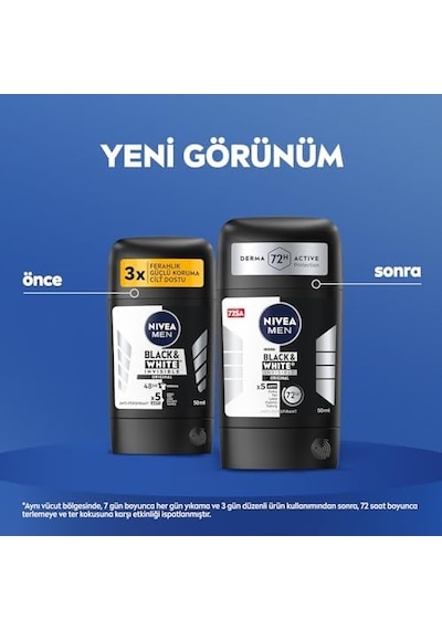 Men Erkek Stick Deodorant &white Invisible Original 50ml 72 Saat Anti-perspirant Ter Koruması