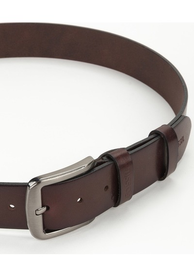 Fossil %100 Hakiki Deri 4 Cm Vegetal Spor Kemer Kahverengi Kahverengi