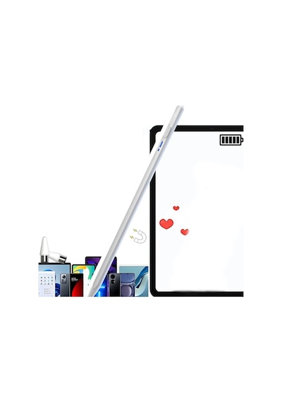 Microcase AL4332 Universal Telefon Tablet Apple Uyumlu iPad  Beyaz Yumuşak Uçlu Stylus Kalem