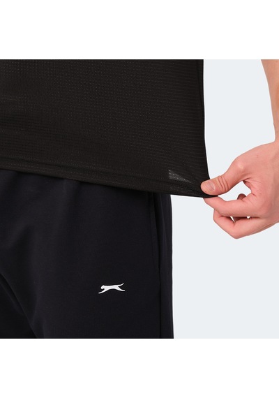 Slazenger KALLIAS Erkek Cepli V Yakan Siyah Tişört