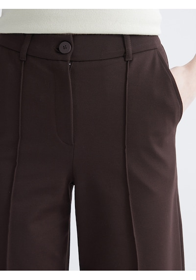 Lcwaıkıkı Classic Kahverengi Standart Fit Geniş Paça Kadın Pantolon