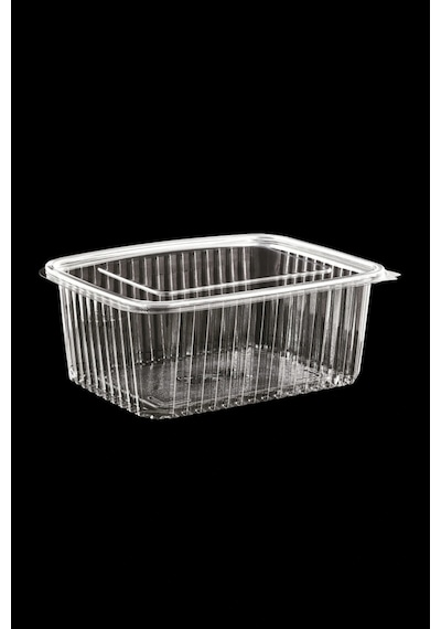 Plastik Kapaklı Sızdırmaz Saklama Kabı 2000 Ml 100 Lü Set Tek Kullanımlık Gıda Kabı