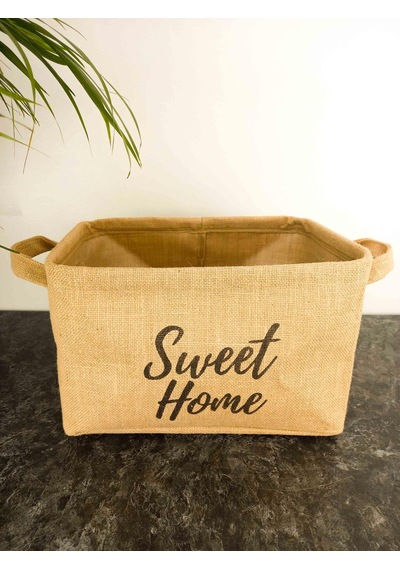 Bitki Tasarımı Sweet Home Jüt Hasır Ev Düzenleyici Mutfak Banyo Salon Sepeti Katlanır Sıvı Korumalı Büyük