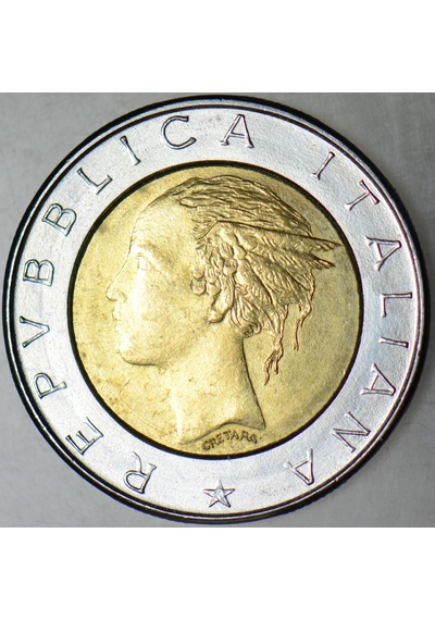 İtalya 500 Liret 1982 Bimetal Çil -