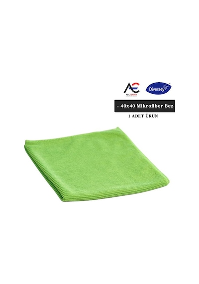 Diversey Solare Microjet Mikrofiber Temizlik Bezi Yeşil 40 x 40 CM