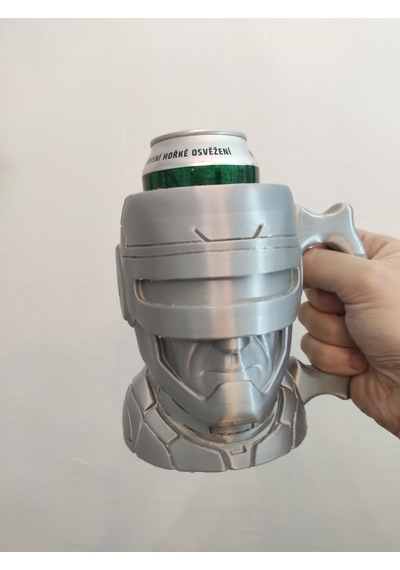 Robocop Tasarımlı Kutu İçecek Tutucu - Dekoratif Bardak Ve Hediyelik Figür