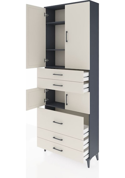 Arges Dolap 4 Raflı 5 Çekmeceli 4 Kapaklı 88x30x243 Antrasit-aytaşı Antrasit Arges Dolap 4 Raflı 5 Çekmeceli 4 Kapaklı 88x30x243 Antrasit-aytaşı Antrasit