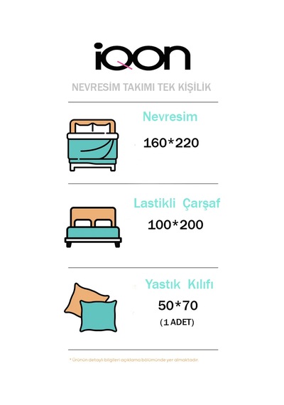 İqon Lastikli Çarşaflı Nevresim Takımı Tek Kişilik Bordo - Siyah