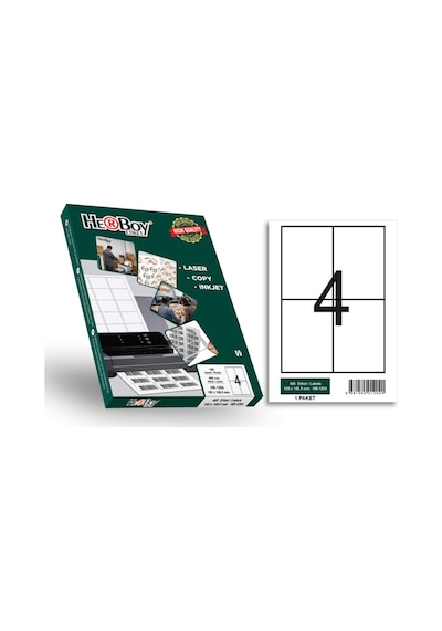 Herboy Hb-1204 105 X 148,5 Mm A4 Baskılı Laser Etiket 100 Adet