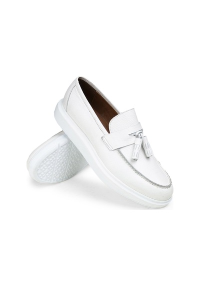 Deery Hakiki Deri Beyaz Comfort Erkek Loafer Beyaz (492271264) Beyaz