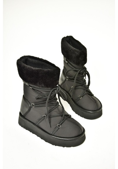 Fox Shoes T476383004 Siyah Kumaş Kar Botu Siyah-Kumaş Siyah