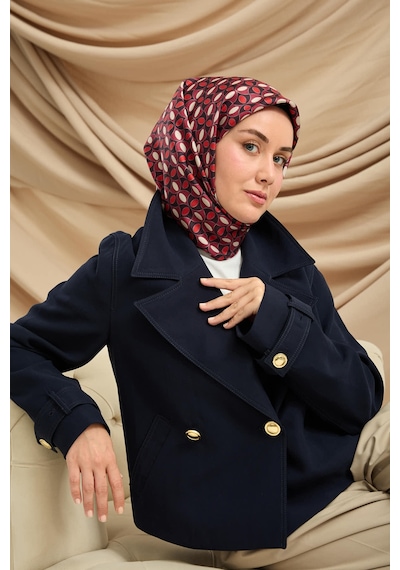 Silk Home Twill İpek Eşarp 11481-41 Siyah, Vişne, Kırmızı, Gri