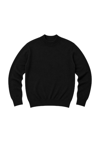 Battalmoda Erkek Büyük Beden Siyah Yarım Balıkçı Triko Kazak 3xl-4xl-5xl-6xl