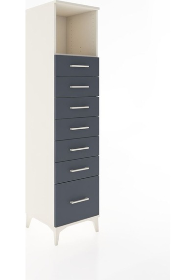 Hyperion Dolap Tek Raflı 7 Çekmeceli 44x44x182 Aytaşı-antrasit Aytaşı