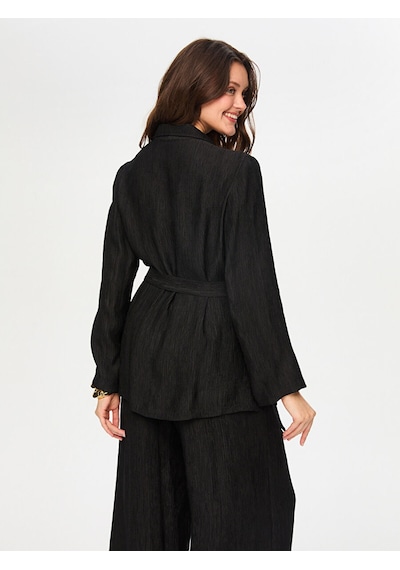 Faik Sönmez Kendinden Dokulu Kimono Ceket S26kmn003 Us26kmn00310 Siyah