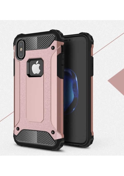 Noktaks - Apple Uyumlu iPhone X - Kılıf Çift Katman Zırh Tank Crash Military Kapak - Mavi