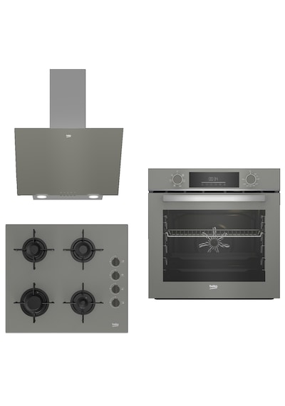 Beko New Grey Star BFC 330 G -BOCD T 6011 EG - BDE 6050 G1 3 lü Ankastre Set