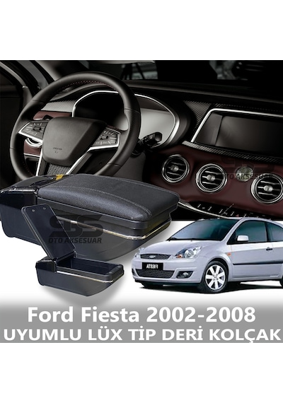 Ford Fiesta 2002-2008 Uyumlu Premium Deri Kol Dayama Kolçak Lüx Tip