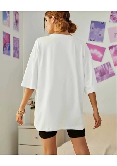 Kozia Outdoors Malkoçbey Korsan Ayı Baskılı Oversize Unisex Basic T-sihirt Beyaz