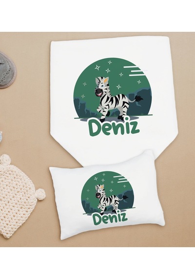 Bk Kids Kişiye Özel İsimli Bebek Battaniye Ve Yastık Hediye Seti, Yeni Doğan Bebek Hediyesi, Bebek Uyku Seti-26