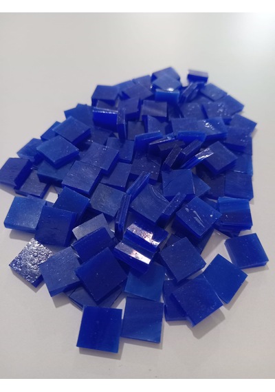 Lacivert Kare Vitray Cam Mozaik Taşı - Sanatsal Mozaik İçin Yaklaşık 10 X 10 Mm