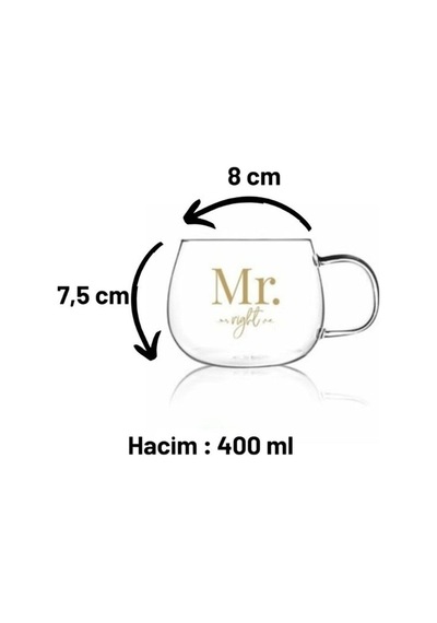 Mr.Right (Erkek Haklı) Model Kulplu Borosilikat Cam Bardak Kupa 4