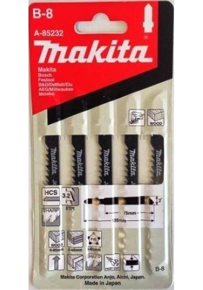 Makita A-85232 5 Adet B-8 Ahşap Plastik Dekupaj Testere Bıçağı