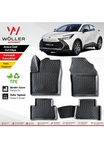 Toyota Chr Paspas 2016 2025 Arası Uyumlu 3d Havuzlu Wöller Paspas