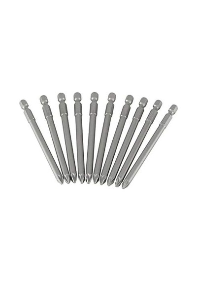 Bits Pozidriv 1/4 " Uzun, Pozidrivspitze No. 2, 100 Mm Uzunluk, Altı Köşeli Uç, 10 Adet, 3-68-807