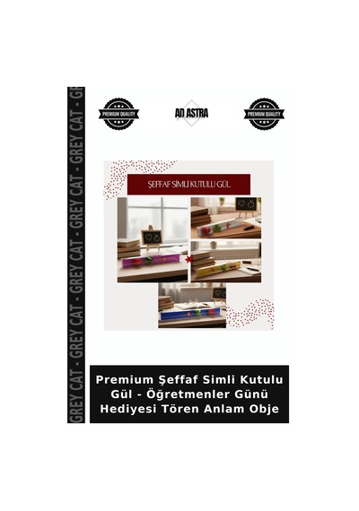 Premium Şeffaf Simli Kutulu Gül - Öğretmenler Günü Hediyesi Tören Anlam Obje