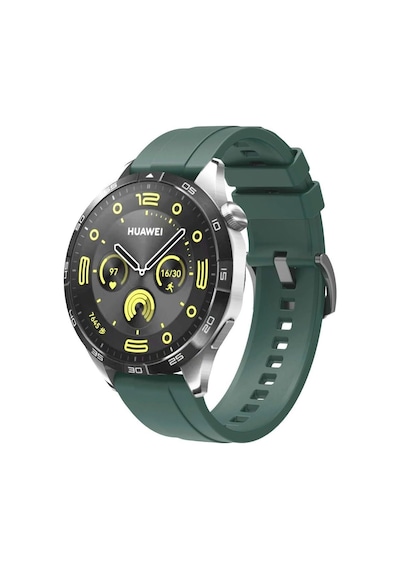 Huawei Watch Gt/gt2/gt2e/gt2 Pro/gt3/gt3 Pro/3/3 Pro İle Uyumlu 22mm Silikon Spor Kordon, Koyu Yeşil