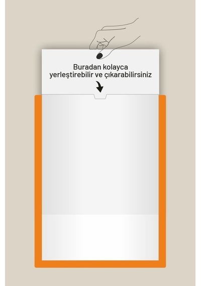 10 Adet A4 Turuncu Belge Sertifika Çerçevesi Kendinden Yapışkanlı Kolay Değiştirilebilir Föylük