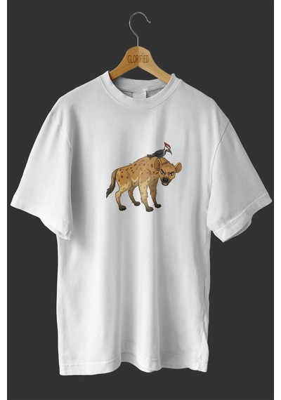 Noıssey -wed Sırtlan 2 Tasarım Baskılı Oversize T-shirt Tişört Beyaz