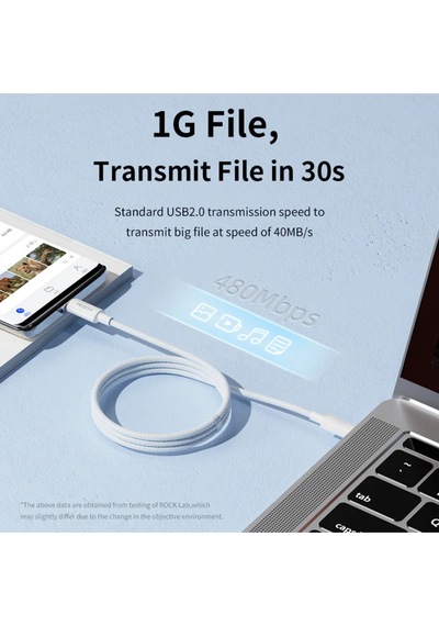 100w Type-c To Type-c 5a Pd 1 Metre Şarj Ve Data Kablosu iPad Uyumlu  & Macbook Uyumlu  - Beyaz