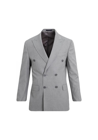 UKİ Uki Gri Comfort Fit 6 Drop Kruvaze Ceket