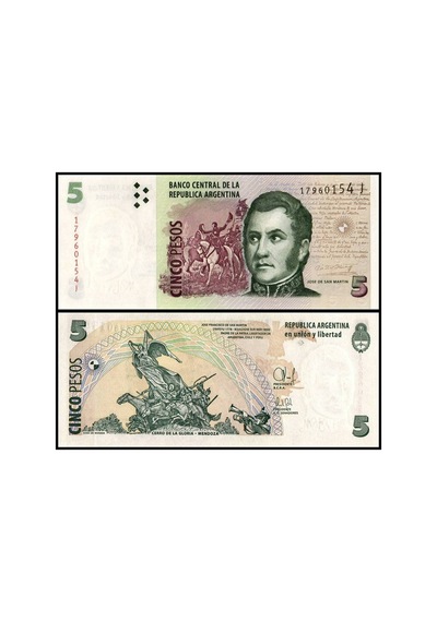 Arjantin 50-20-10-5 Pesos Kağıt Para Set Çil Unc 4'lü Set Koleksiyon Para