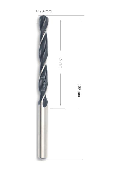 MTE 7,4 mm Haddeli Metal Matkap Ucu HSS DIN 338