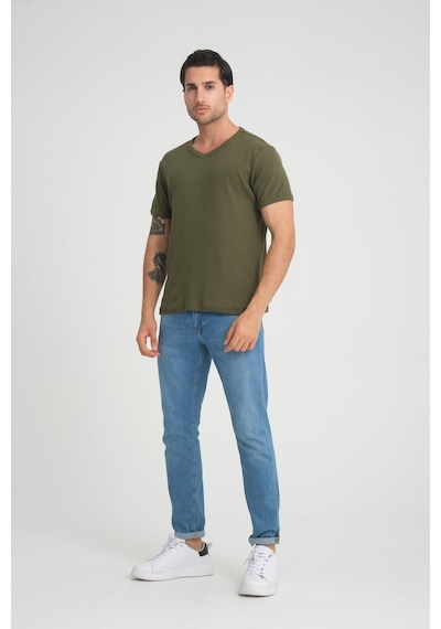 Alexander Gardi Alexandergardı Fitilli V Yaka Regular Fit T-shirt E24-74602 001 Alexander Gardi Alexandergardı Fitilli V Yaka Regular Fit T-shirt E24-74602 001