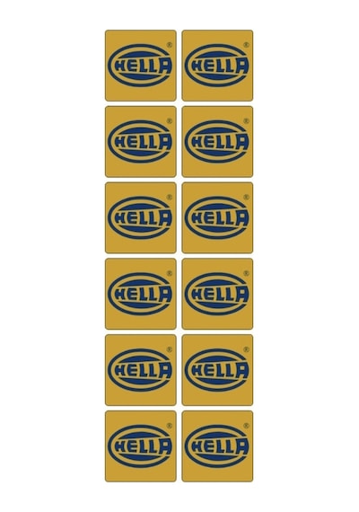 Hella Far Etiket Sarı - Plaka Pulu - Hella Damla Plaka Pulu Sarı 12 Adet - Etiket