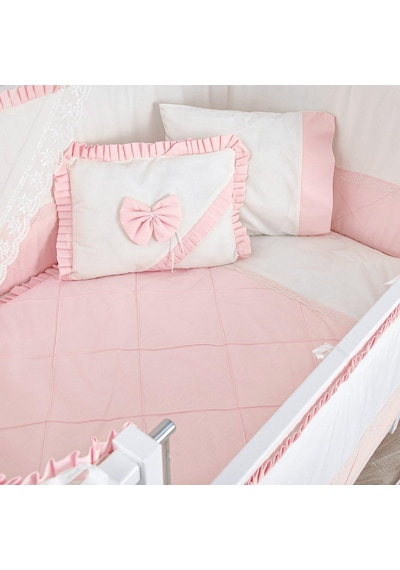 Meltem Kids Bambino Pudra Pamuklu Bebek Uyku Seti 70 x 110 CM Pembe