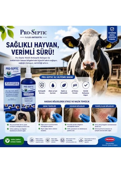 Pro-septic 250ml Doğal Antiseptik Doğal Hayvan Temizleme Yara Göz Kulak Silme Kedi Köpek Kuş Sağlığı Zararsız Sprey