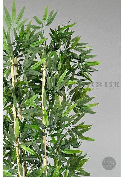 Yapay Bambu Ağacı 140cm Siyah Gold Metal Saksıda Siyah-gold