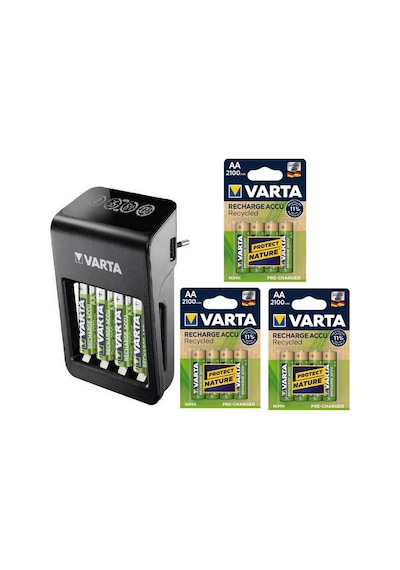 Varta Lcd Plug Plus Şarj Cihazı 12X2100 Mah Aa Şarjlı Pil