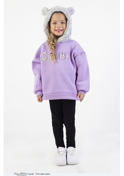 Harika Kids Kız Çocuk Kumaş Orta Kalınlıkta Caretta Nakış Örme Basic Taytlı Alt Üst Takımı 001