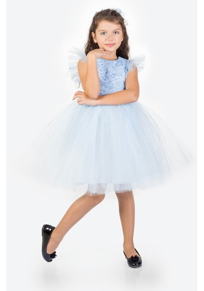 Mnk Baby & Kids Roza Dantel Tütü Kız Çocuk Abiye Elbise Mnk0546 001