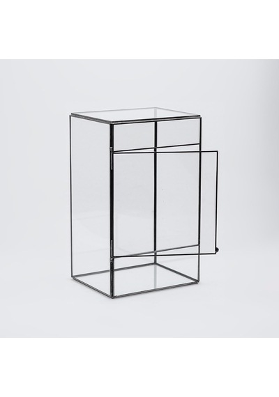 25x15x12cm Siyah Geometrik Teraryum Cam Fanus Takı Aksesuar Çikolata Kutusu Diğer