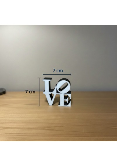 Modern "love" Tipografik Dekoratif Figür Minimalist Pla Masaüstü Aksesuarı Siyah Beyaz